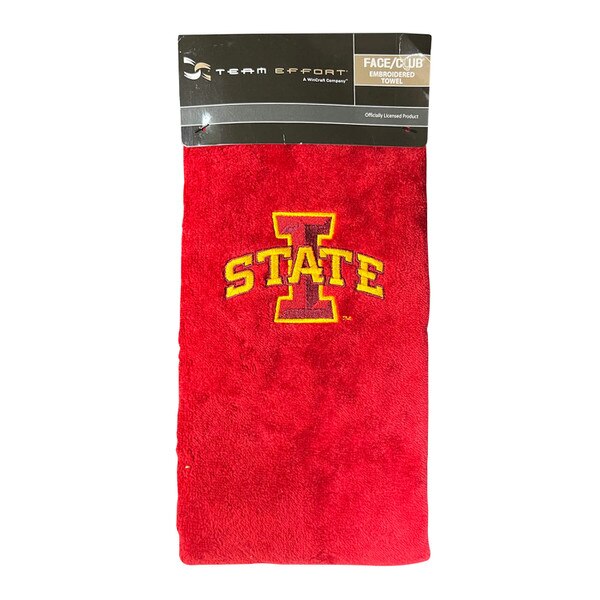 Team Effort I-State Cardinal Golf Towel with Carabiner
